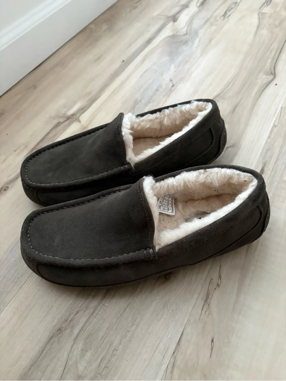 UGG Men's Brown Suede Shearling-Lined Slip-On Loafers